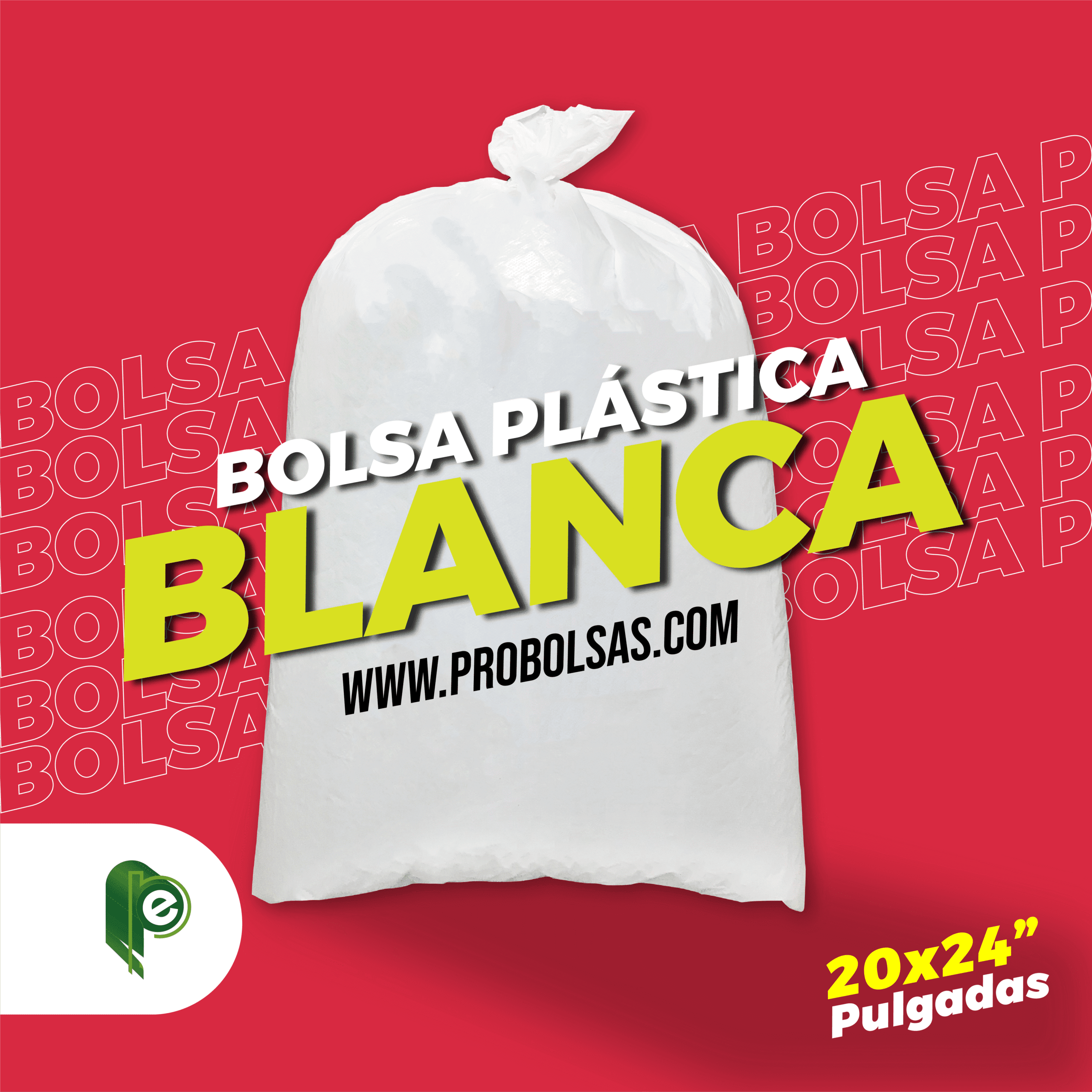 Bolsa 20 Litros Blanco Medida 20"X24" (51CMX61CM)