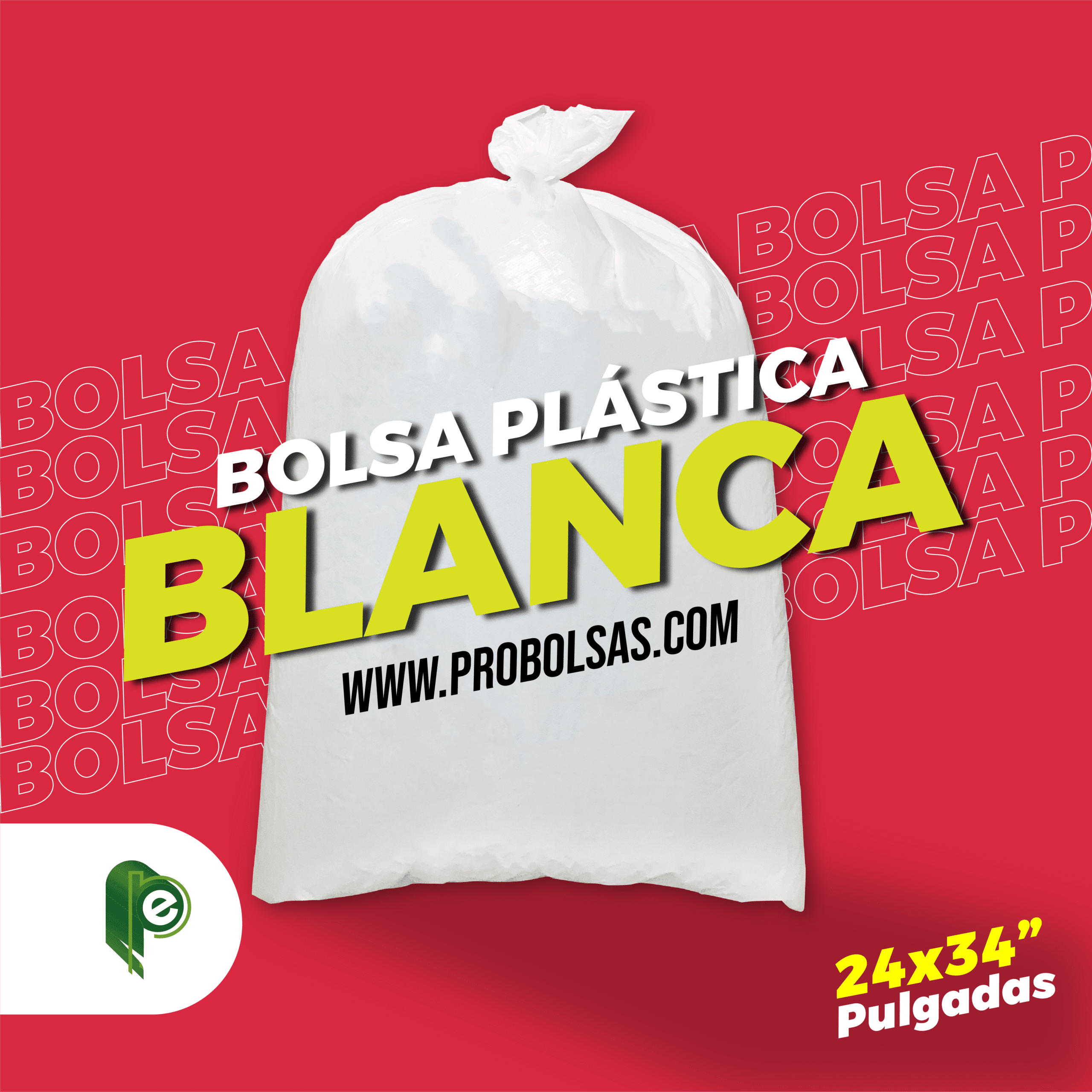 Bolsa 60 Litros Blanca Medida 24"X34" (61CMX86CM)