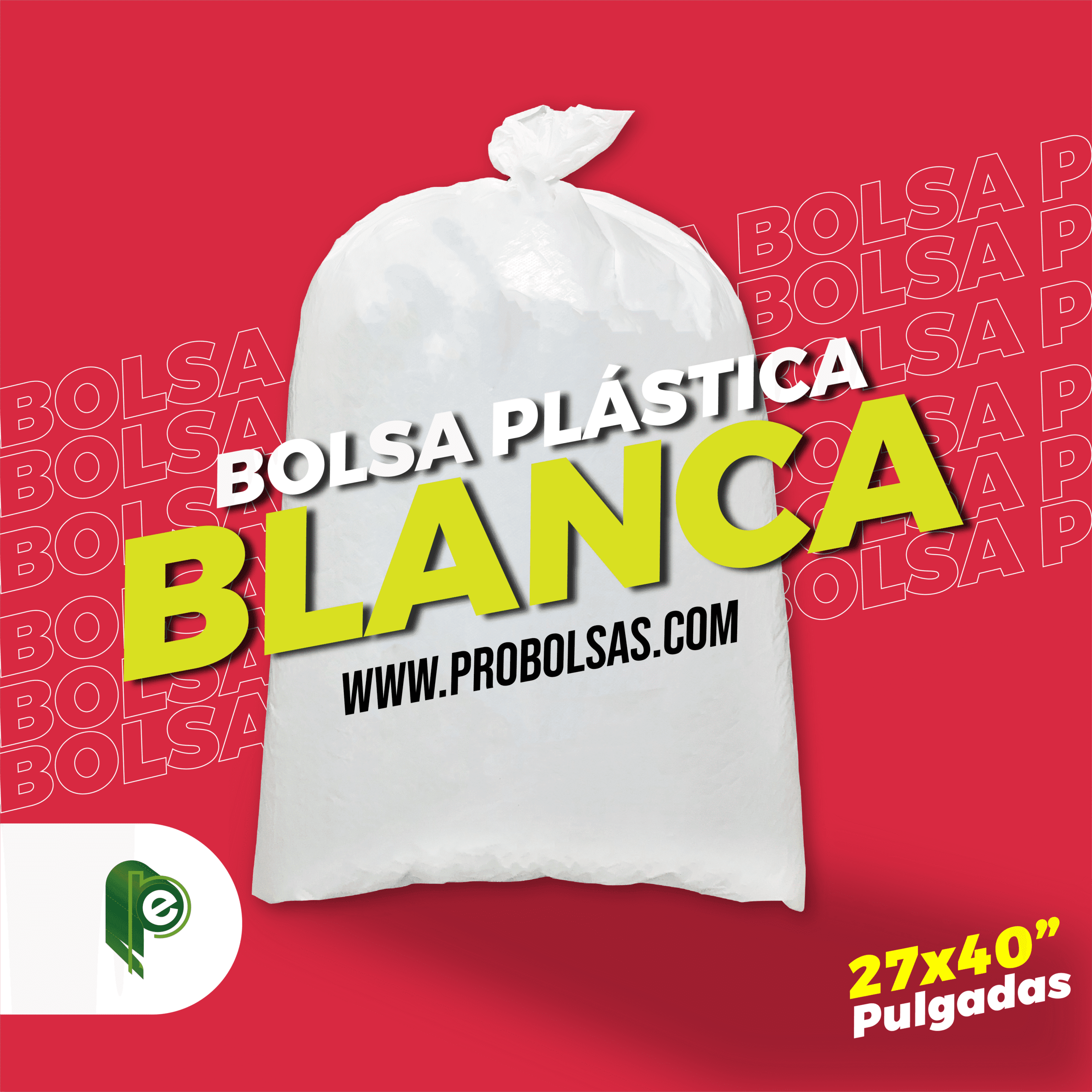 Bolsa 150 Litros Blanco Medida 27"X40" (71CMX101CM)