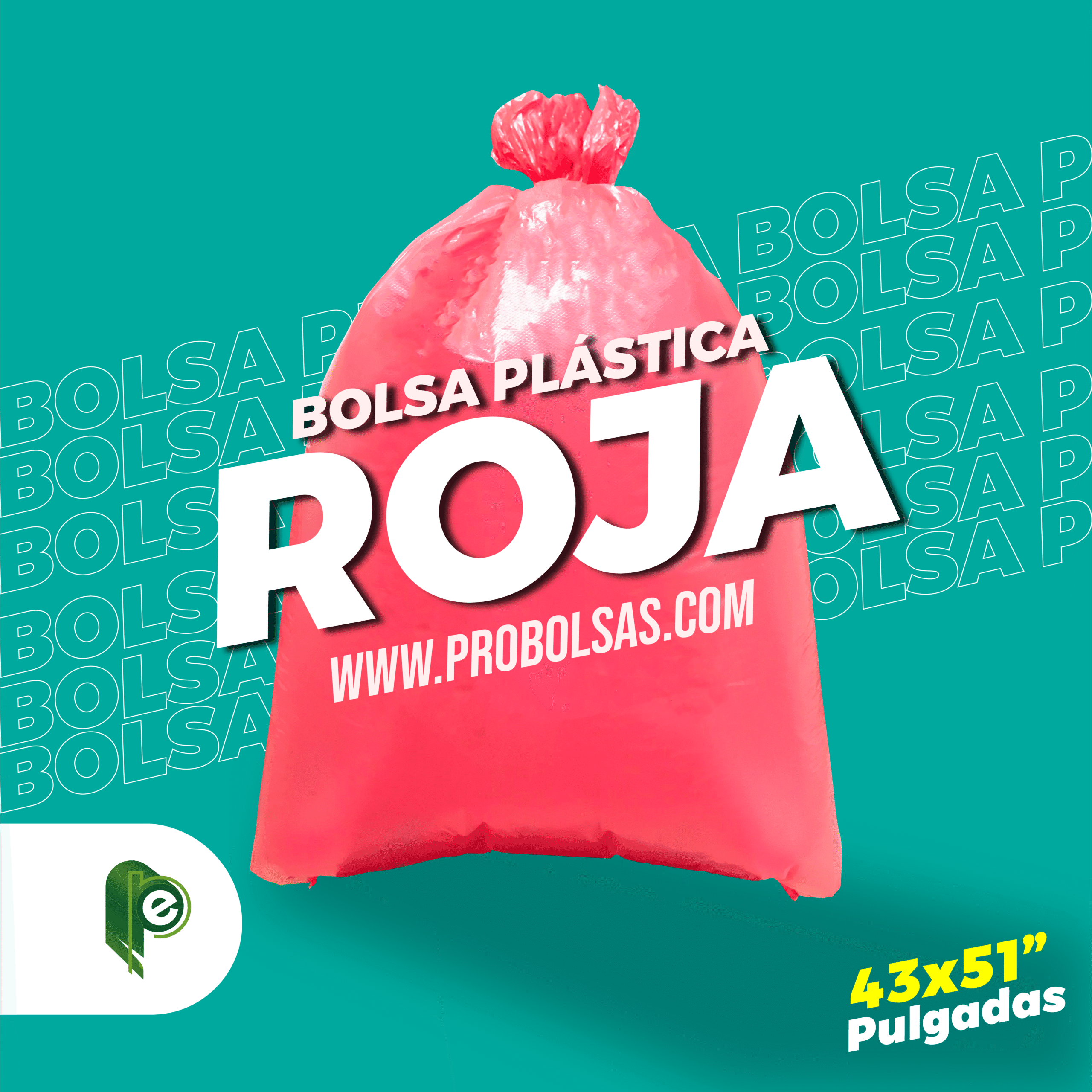 Bolsa 200 Litros Rojo Medida 34"X47" (86Cmx119Cm)