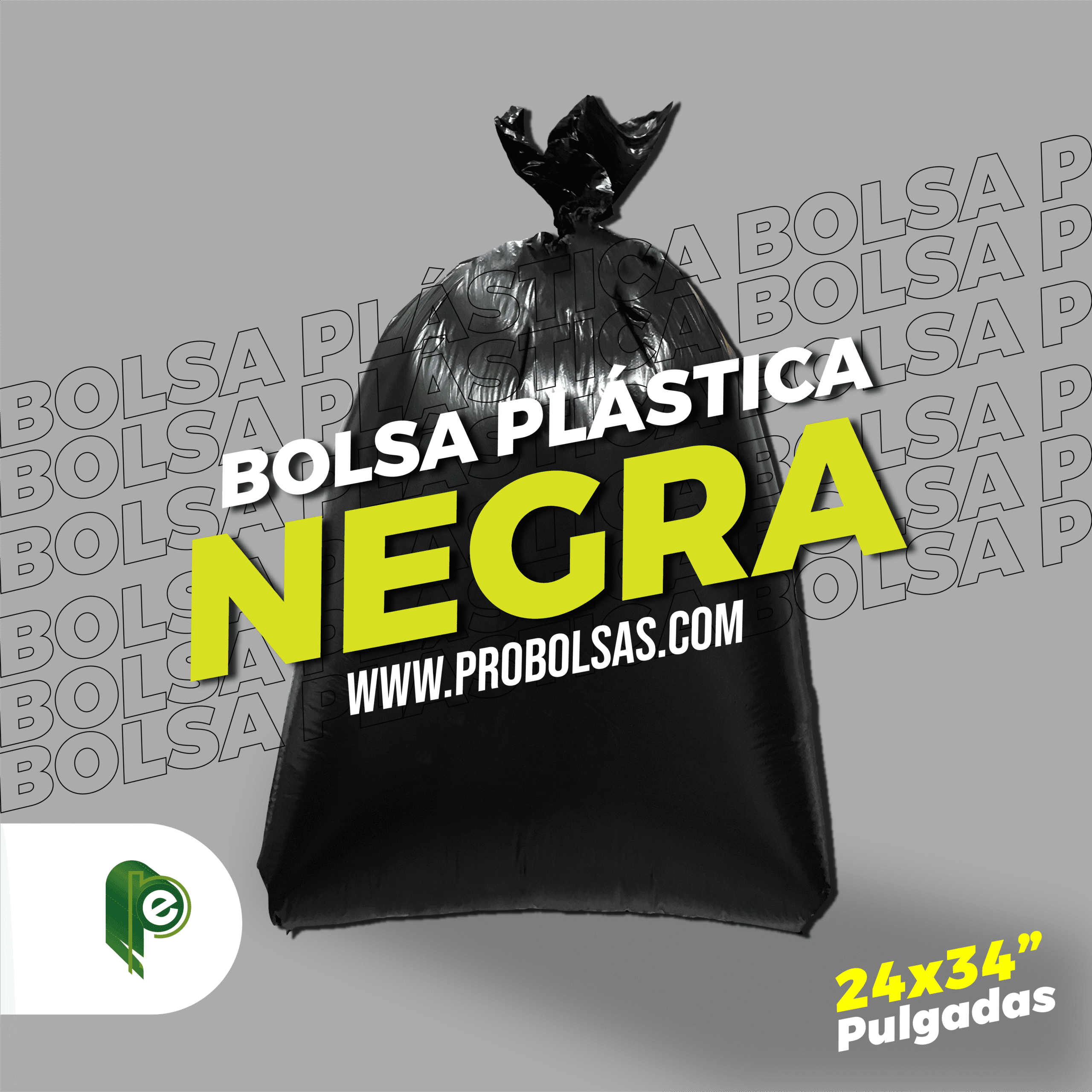 Bolsa 60 Litros Negra Medida 24"X34" (61CMX86CM)
