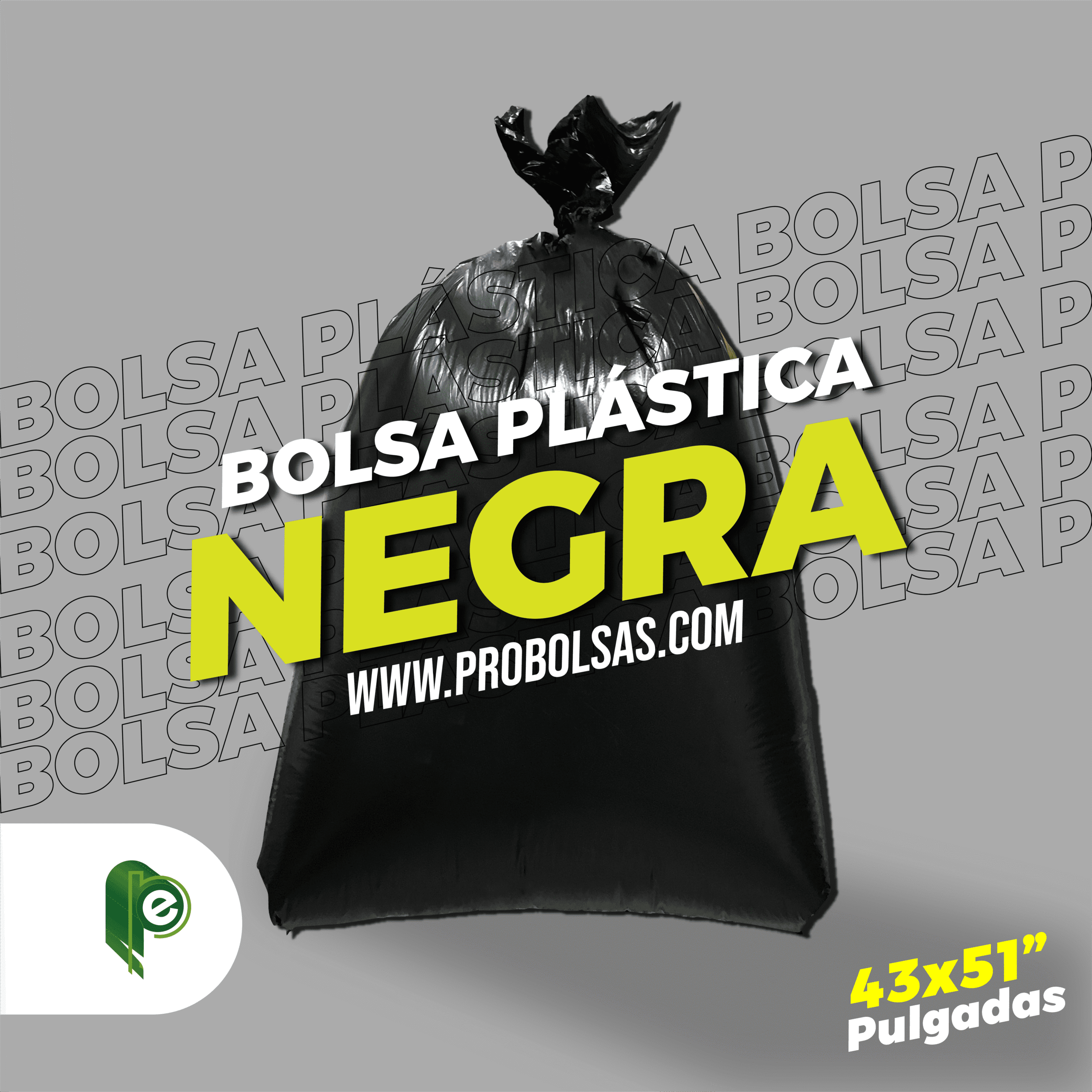 Bolsa 250 Litros Negro Medida 43"X51" (110CMX127CM)
