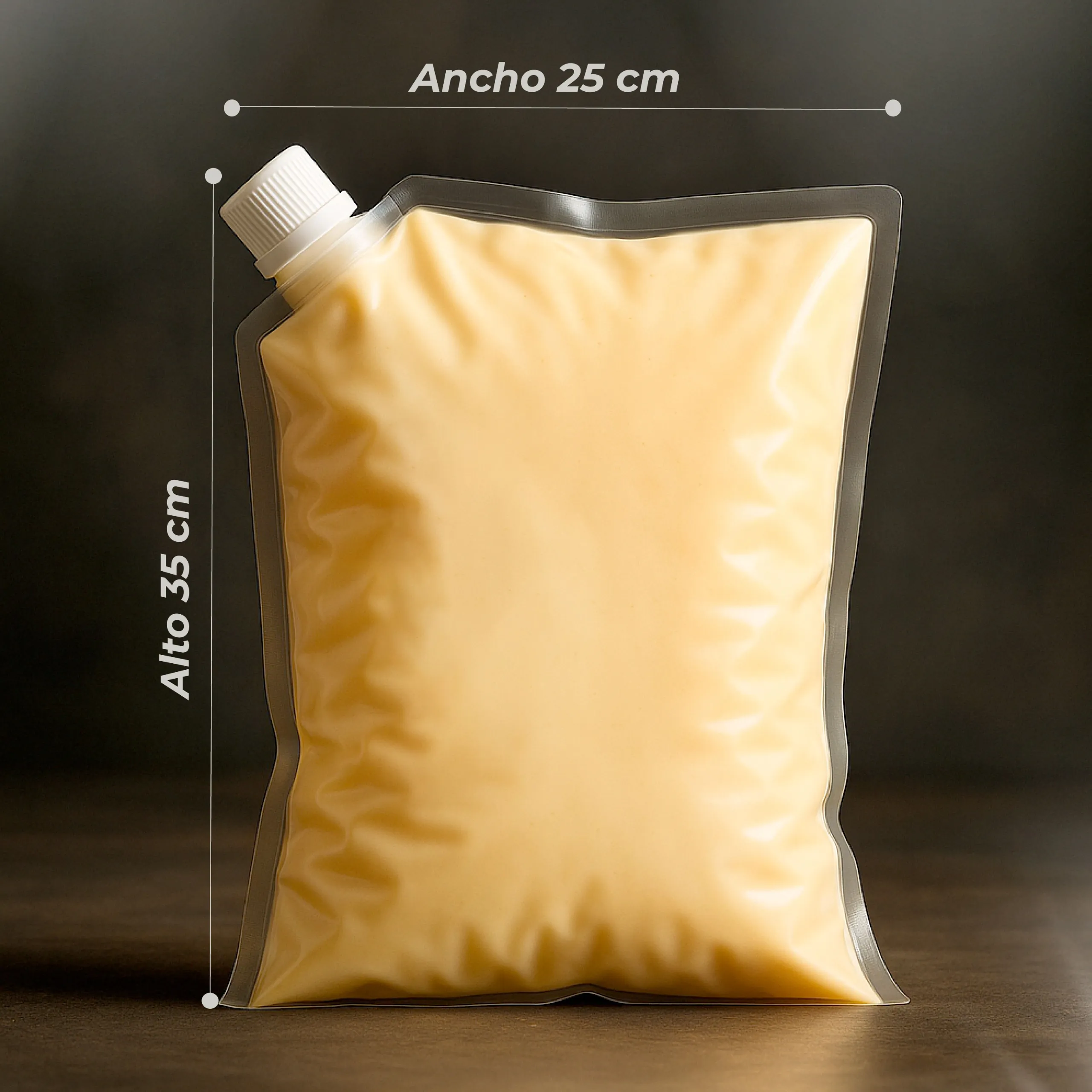 Bolsa Galón Válvula 4 Sellos Transparente de 3.35 Litros Medidas
