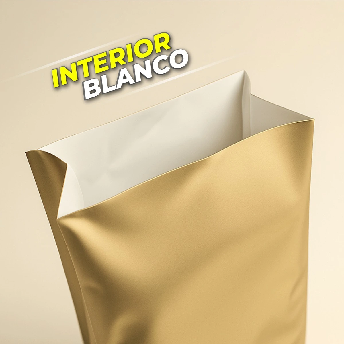 bolsa café 4pro dorado mate interior blanco