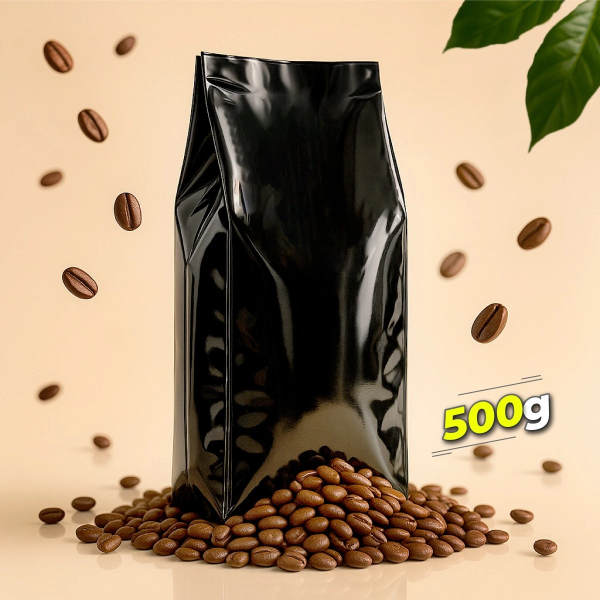 bolsa café 4pro negro brillante 500gr
