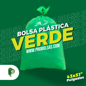 Bolsa 250 Litros Verde Medida 43″X51″ (110CMX127CM)