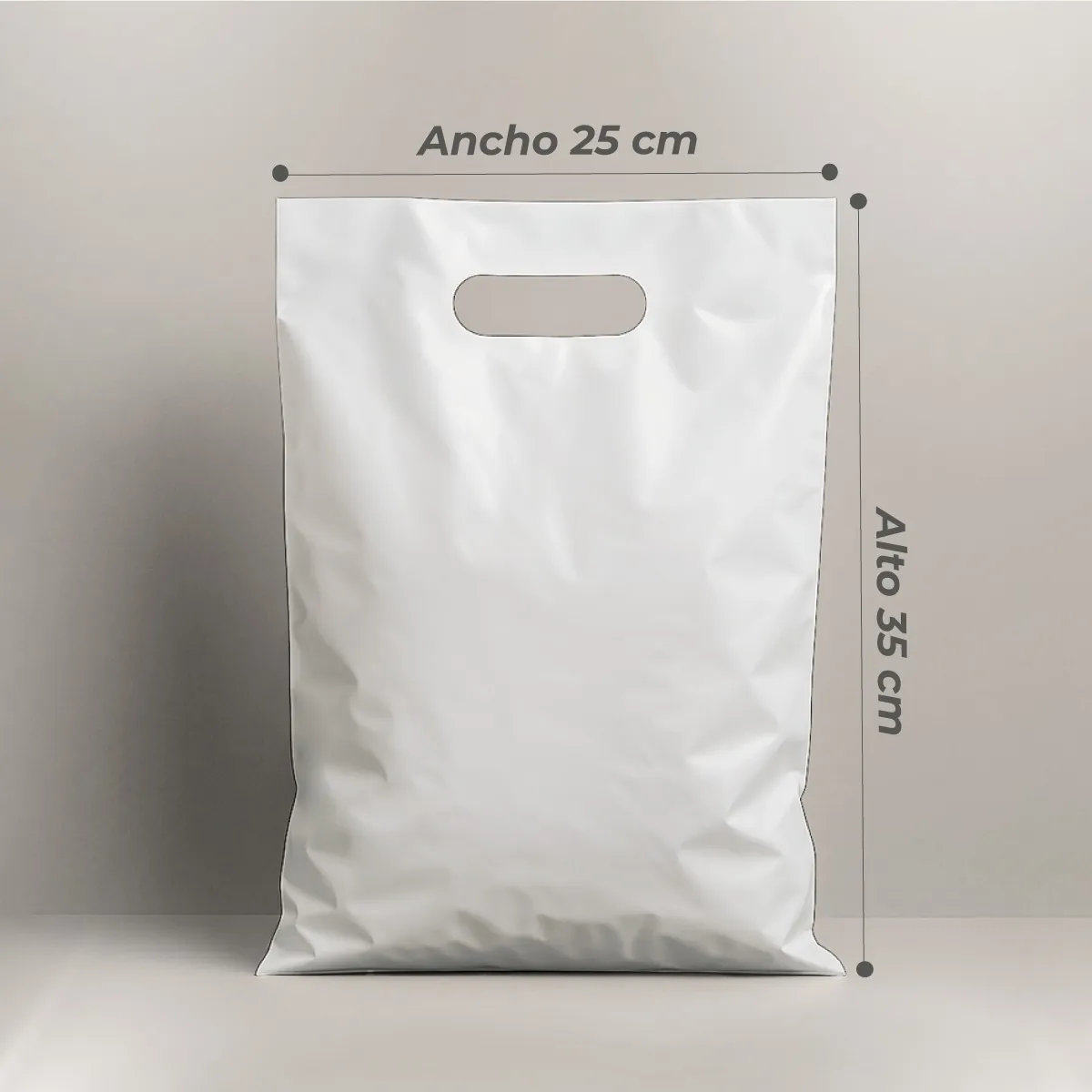 Bolsa para Boutique Biodegradable Color Blanco de 25X35 cm Medidas