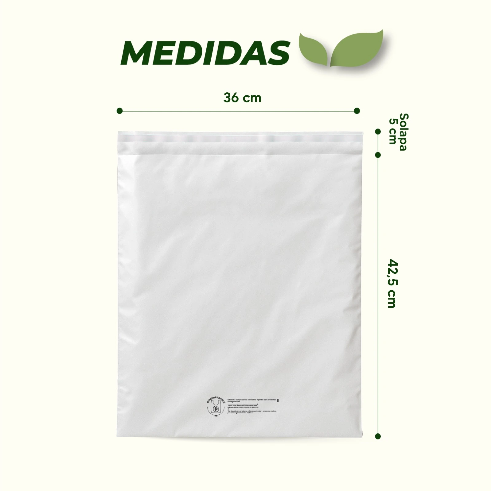 Bolsa envíos blanca 36x45 medidas
