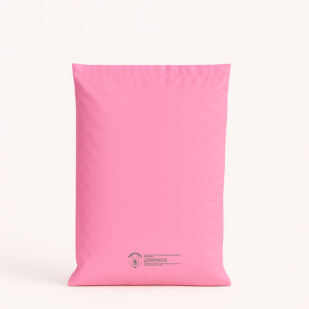 Bolsa de Envíos Biodegradable de 26 x 40 cm color Rosado