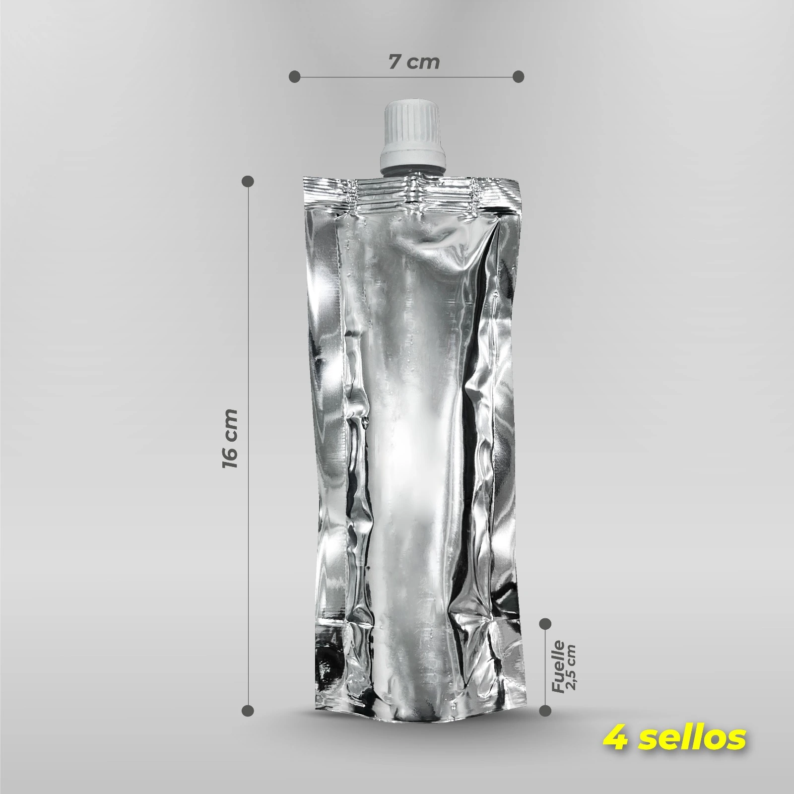 doypack válvula 100 ml metalizado medidas