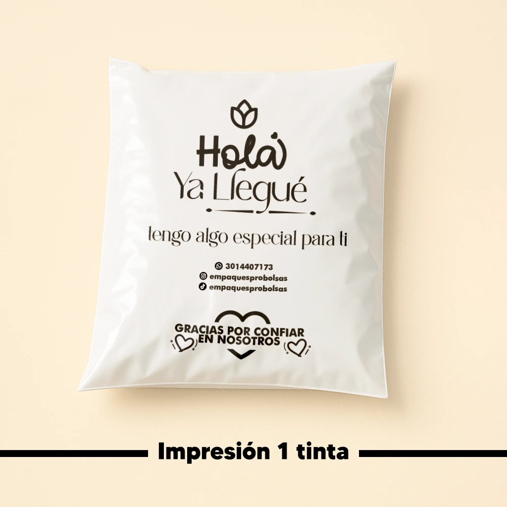 Bolsa Envíos Blanco de una Tinta