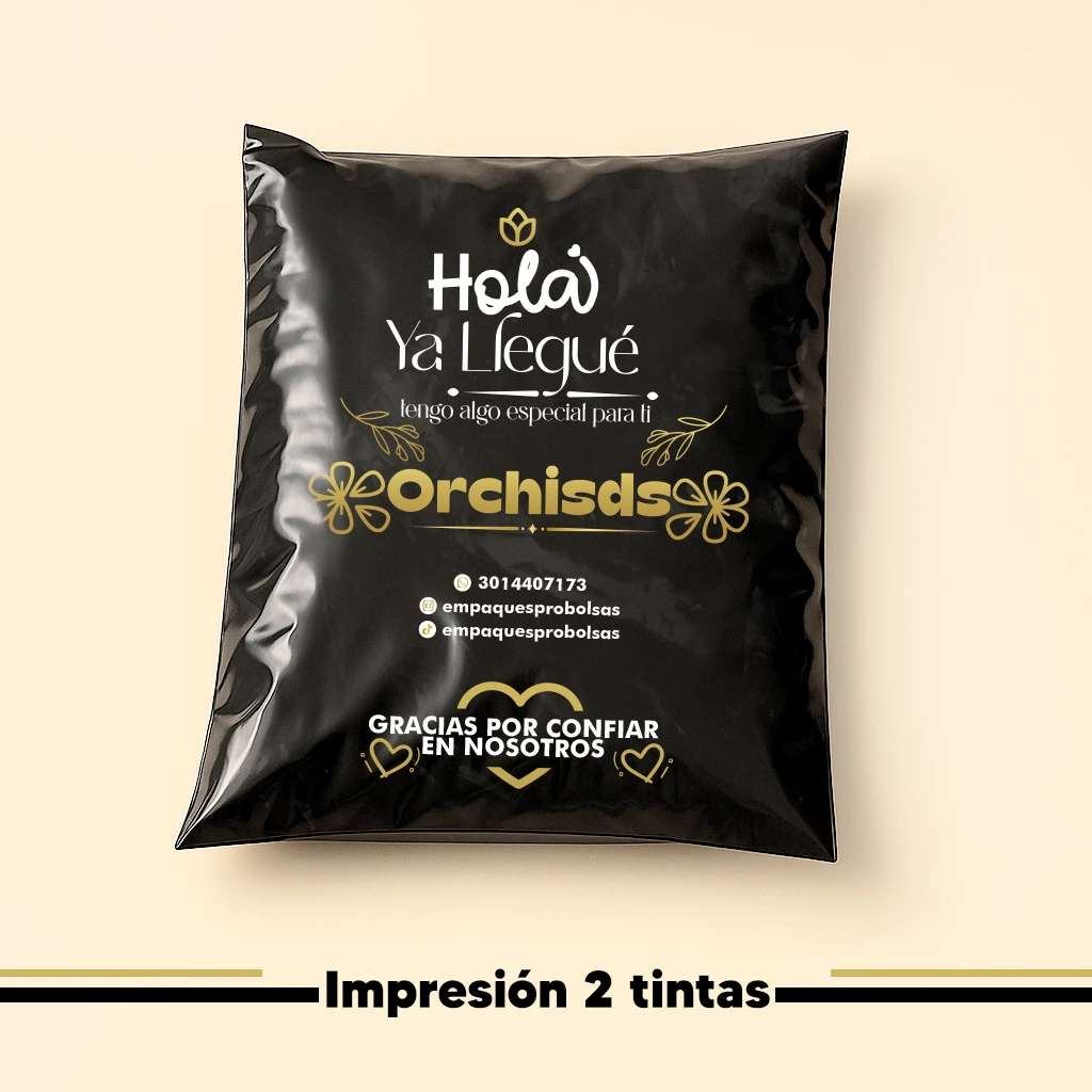 Bolsa de envíos negra a 2 tintas