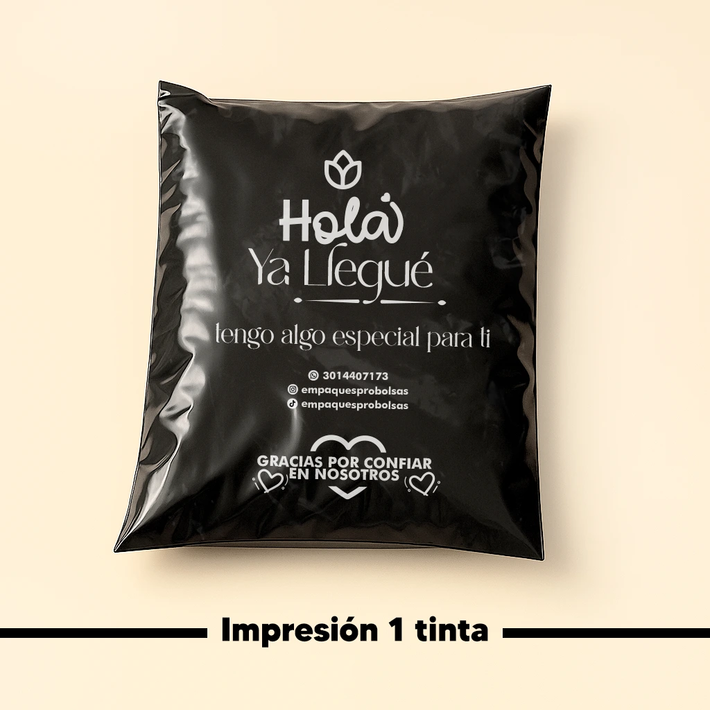 Bolsa de Envíos color Negro de 1 Tinta