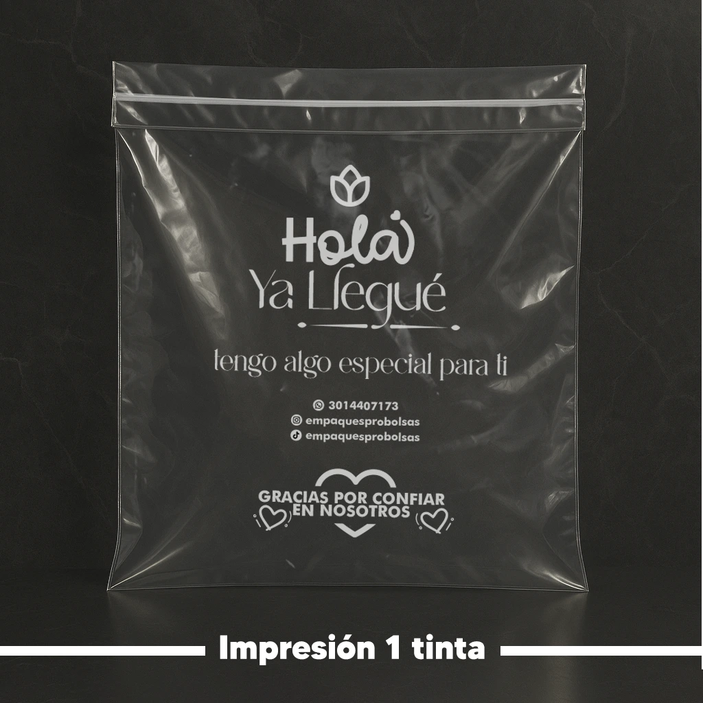 Bolsa de Envíos Transparente a una Tinta