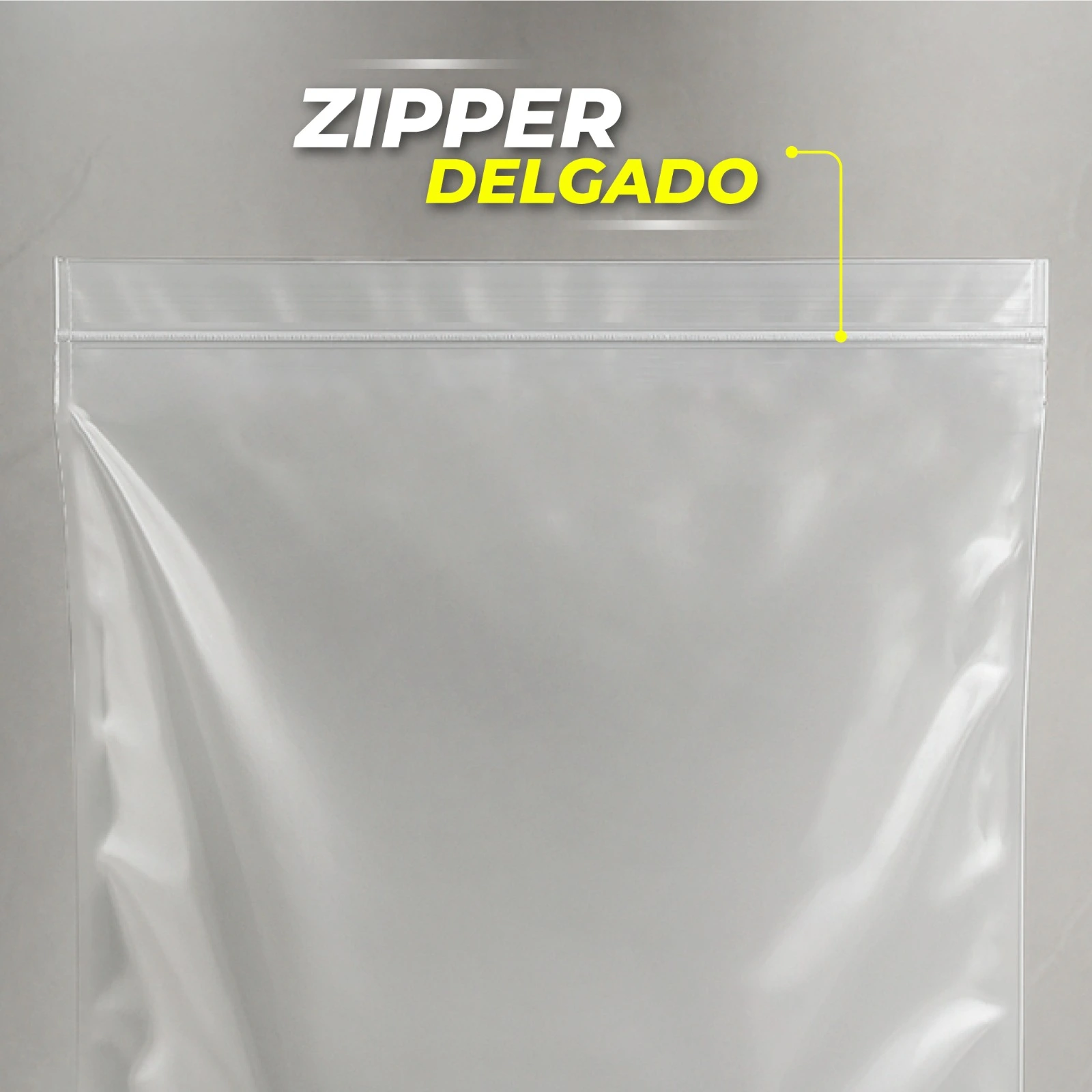Bolsa Baja Bio Transp Imp 26cm x 37cm Zipper Delgado Imagen Zipper