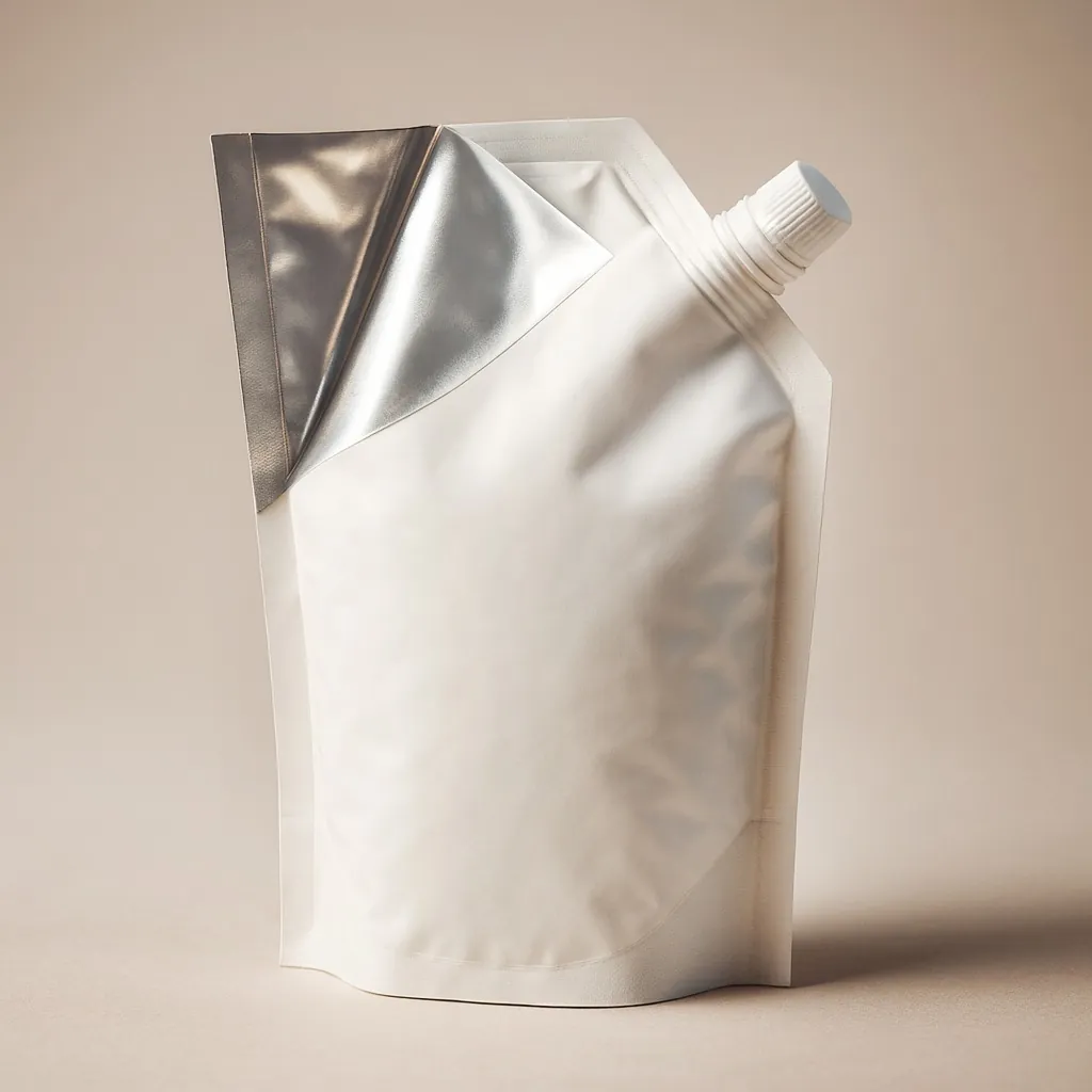 Bolsa Doyoack con válvula de 250 ml Blanca con tapa de 15 mm